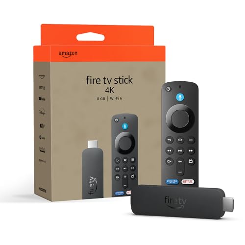 Amazon Fire TV Stick 4K (Nouvelle génération), Appareil de streaming avec prise en charge du Wi-Fi 6 et des technologies Dolby Vision/Atmos et HDR10+